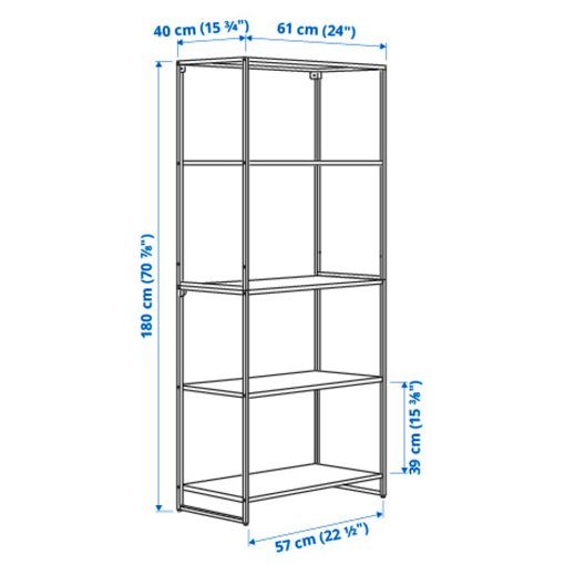JOSTEIN, shelving unit/in/outdoor/metal, 61x40x180 cm, 494.372.03