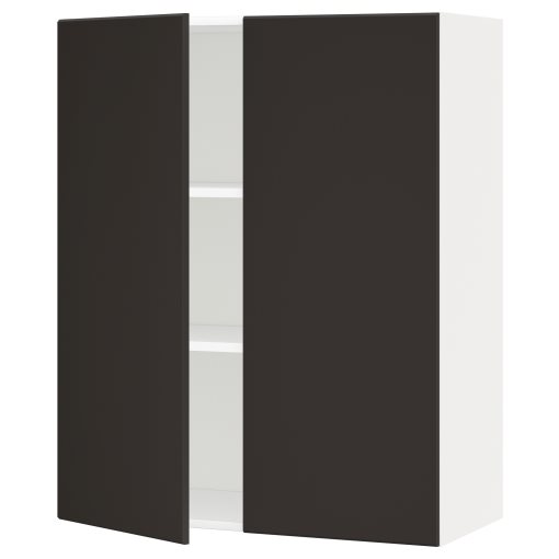 METOD, wall cabinet with shelves/2 doors, 80x100 cm, 494.554.33