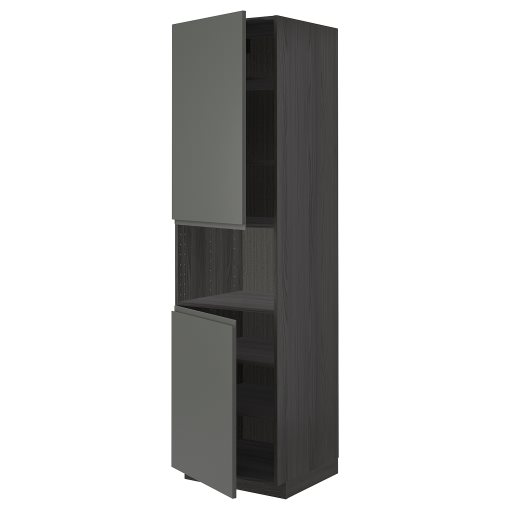 METOD, high cabinet for microwave with 2 doors/shelves, 60x60x220 cm, 494.559.23