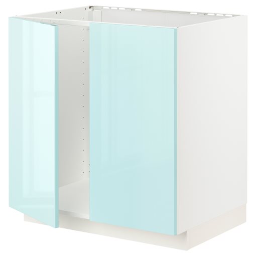 METOD, base cabinet for sink/2 doors, 80x60 cm, 494.662.62