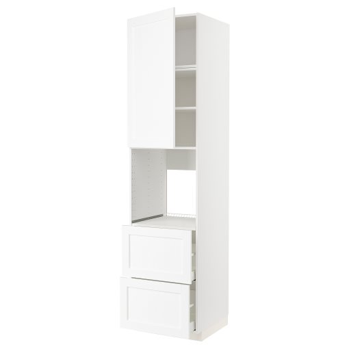 METOD, high cabinet for oven with door/2 drawers, 60x60x240 cm, 494.733.52