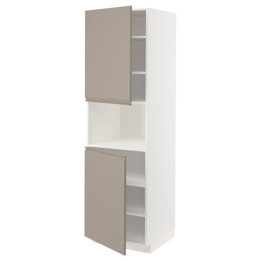 METOD, high cabinet for microwave with 2 doors/shelves, 60x60x200 cm, 494.924.40