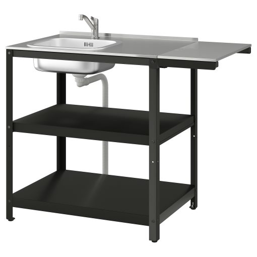 GRILLSKÄR, sink unit with side table/outdoor, 93/116x61 cm, 494.952.26