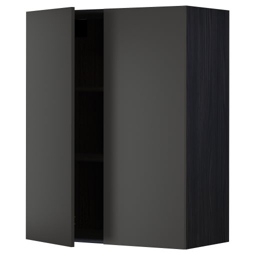 METOD, wall cabinet with shelves/2 doors, 80x100 cm, 494.990.74