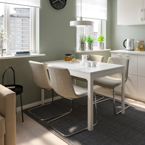 EKEDALEN/LUSTEBO, τραπέζι και 4 καρέκλες, 120/180 cm, 495.234.94