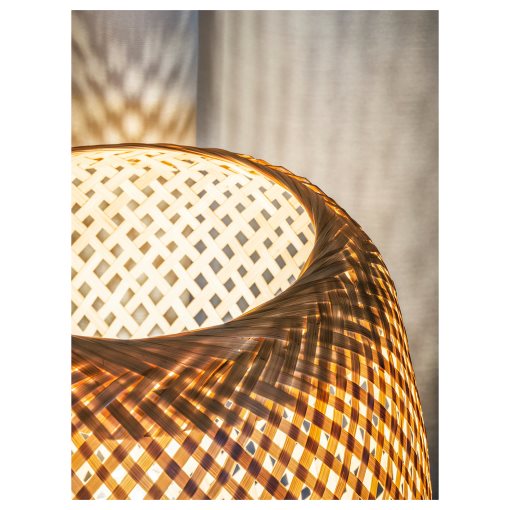 SYMFONISK, speaker lamp with Wi-Fi/bamboo shade, 495.305.50