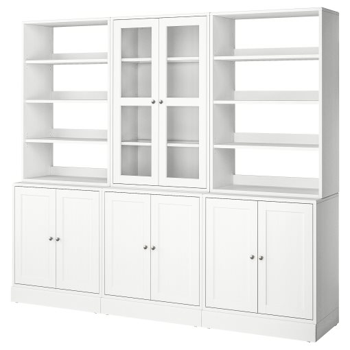 HAVSTA, storage combination with glass-doors, 243x47x212 cm, 495.348.93
