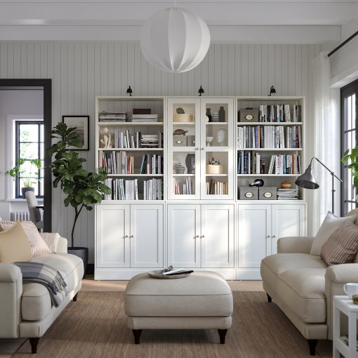 HAVSTA, storage combination with glass-doors, 243x47x212 cm, 495.348.93