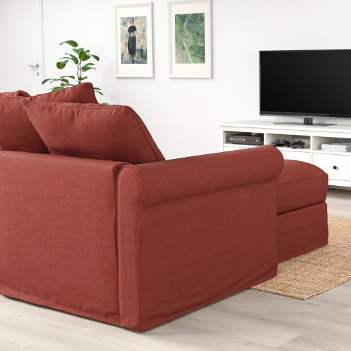 GRÖNLID, 3-seat sofa-bed with chaise longue, 495.366.13