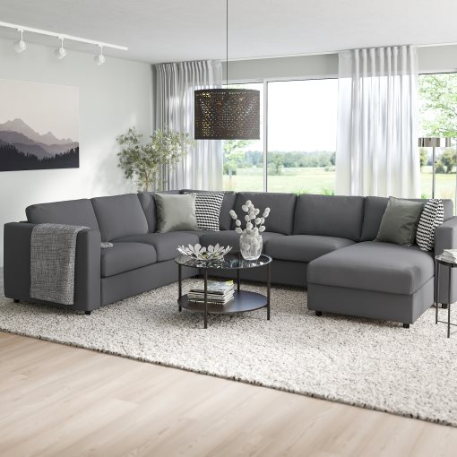 VIMLE, corner sofa-bed, 5-seat with chaise longue, 495.370.09