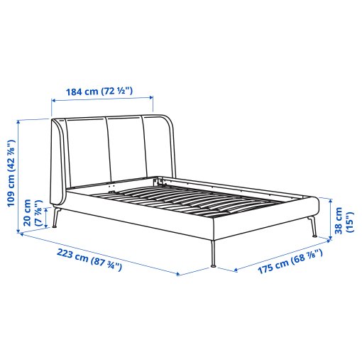 TUFJORD, upholstered bed frame, 160x200 cm, 495.553.38
