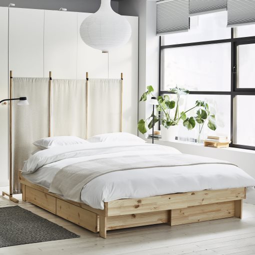 GLAMBERGET, bed frame with storage and mattress, 160x200 cm, 495.684.87