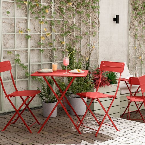 SUNDSÖ, table and 2 folding chairs/outdoor, 65x65 cm, 495.730.21