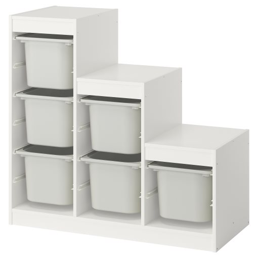 TROFAST, σύνθεση αποθήκευσης με κουτιά, 99x44x94 cm, 495.733.23