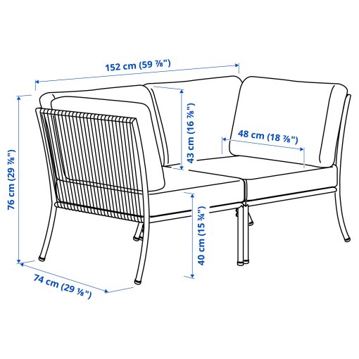 2-seat sofa, outdoor, 495.856.89