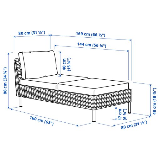 VITTSKÄR, modular chaise longue, outdoor, 495.912.56