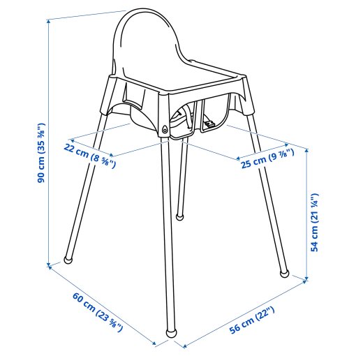 ANTILOP, highchair with safety belt, 495.975.12