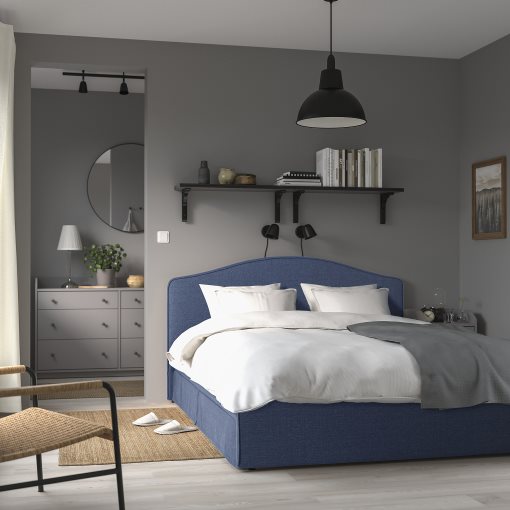 RAMNEFJALL, upholstered bed frame, 140x200 cm, 496.074.84