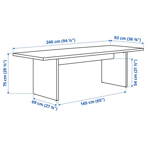 BERGSHYTTAN, table and 2 benches, 240x93 cm, 496.084.12