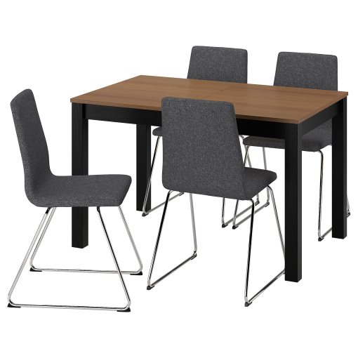 ÅLHULT/LILLÅNÄS, table and 4 chairs, 120/170x80 cm, 496.100.90