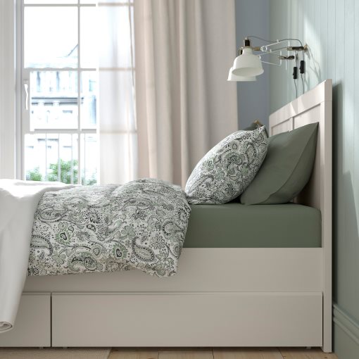 FÅGELFJÄLLET, bed frame with 2 storage boxes, 160x200 cm, 496.308.99