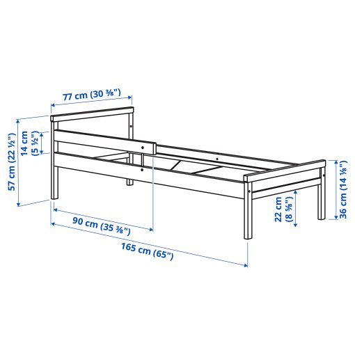 SNIGLAR, bed frame and guard rail, 500.871.66