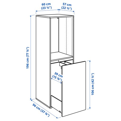 SMÅSTAD, pull-out storage unit, 60x55x196 cm, 504.369.62