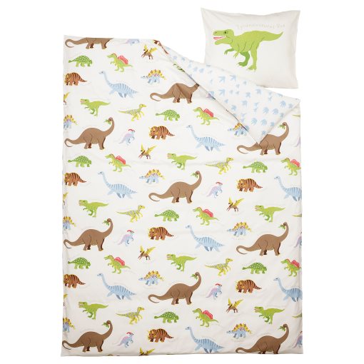 JÄTTELIK, quilt cover and pillowcase, 150x200/50x60 cm, 504.641.15