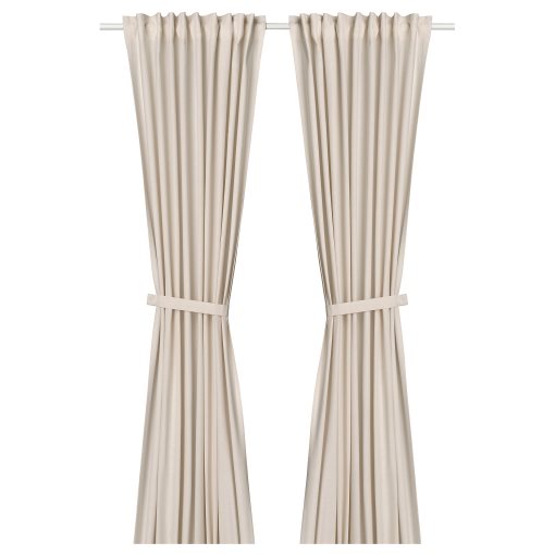 LENDA, κουρτίνα με τρέσα και δέστρα, 2 τεμ. 140x300 cm, 505.528.81