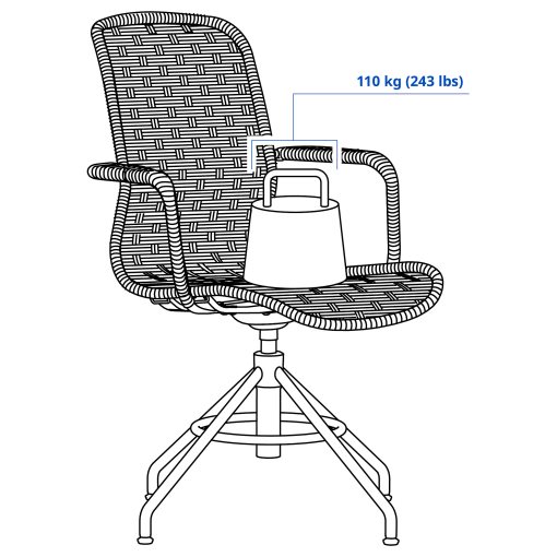 STIGBYGEL, swivel chair with armrests, 505.564.31