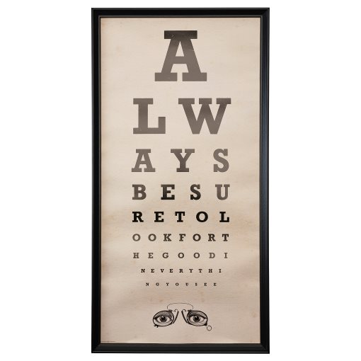 KNOPPÄNG, κορνίζα με πόστερ/Να βλέπεις το καλό, 35x70 cm, 505.607.01