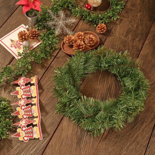 VINTERFINT, artificial wreath/in/outdoor/pine spruce, 45 cm, 505.621.30