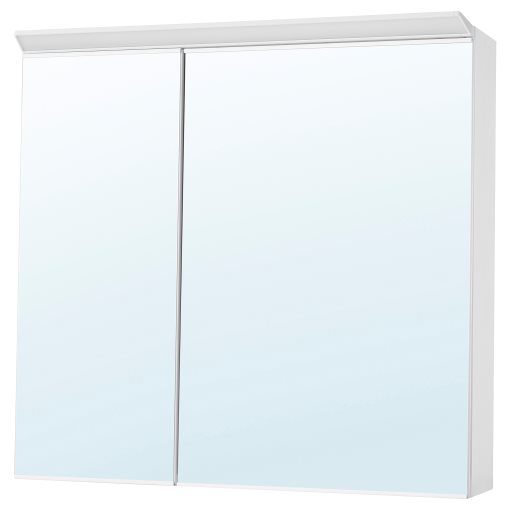 TREASJON, mirror cabinet with 2 doors/built-in lighting, 80x17x75 cm, 505.739.06