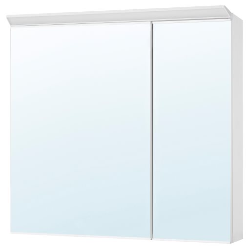 TREASJON, mirror cabinet with 2 doors/built-in lighting, 80x17x75 cm, 505.739.06