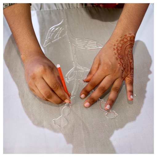 AKERNEJLIKA, κάλυμμα μαξιλαριού/κέντημα, 50x50 cm, 505.772.02