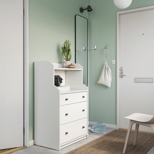 HAUGA, chest of 3 drawers with shelf, 70x46x116 cm, 505.815.29