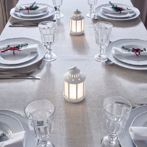 STRÅLA, φανάρι με ενσωματωμένο φωτισμό LED/λειτουργία με μπαταρία, 13 cm, 505.824.49