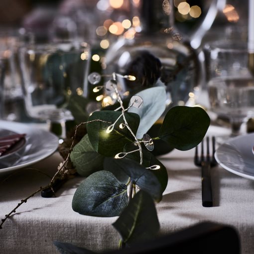STRÅLA, lighting chain with built in LED light source/80 lights/battery-operated, dots, 505.908.21