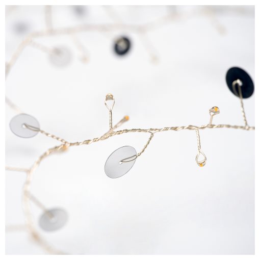 STRÅLA, lighting chain with built in LED light source/80 lights/battery-operated, dots, 505.908.21