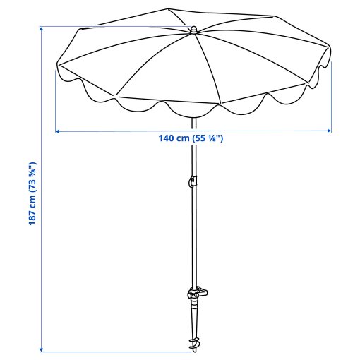 STRANDÖN, parasol, 140 cm, 505.911.04