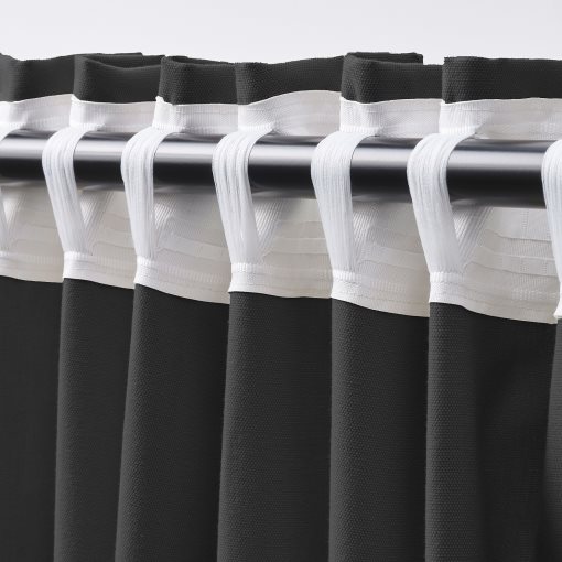 GINSTMOTT, κουρτίνα με τρέσα, 2 τεμ. 145x300 cm, 505.971.77