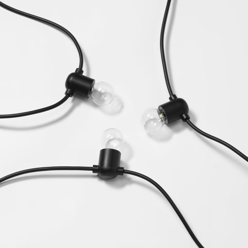 UTSUND, lighting chain with built in LED light source/12 bulbs/outdoor/battery-operated, 506.105.84