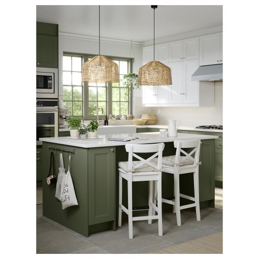 ROSENTORP, σκαμπό μπαρ με πλάτη, 63 cm ύψος πάγκου, 506.181.94