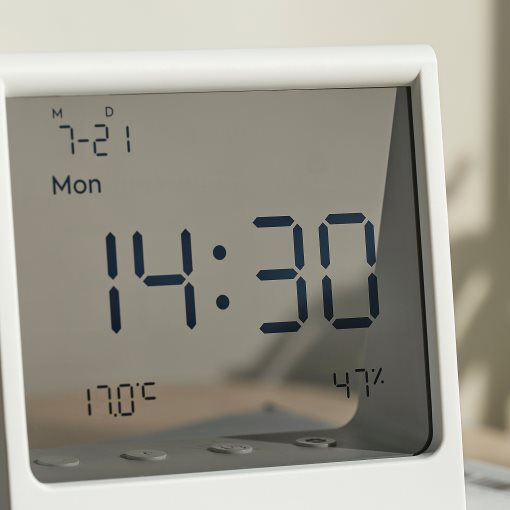 RÖDBENA, alarm clock with hygro-thermometer, 10x11x5 cm, 506.204.65