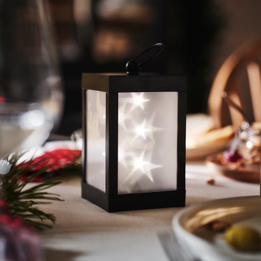 STRÅLA, table decoration with built-in LED light source/battery-operated/star, 16 cm, 506.334.77