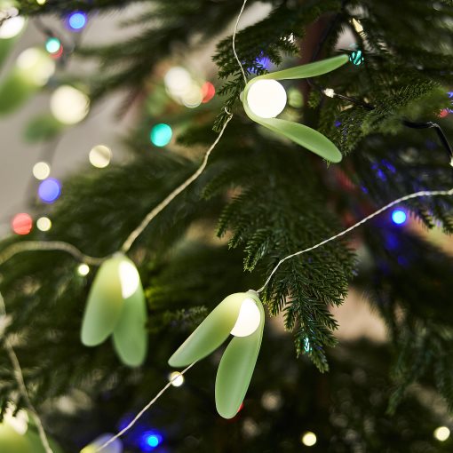 STRÅLA, lighting chain with built-in LED light source/battery-operated/mistletoe, 2.80 m, 506.334.96