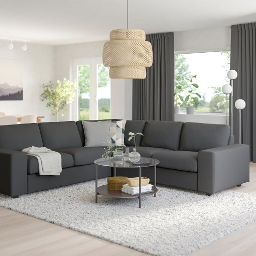 VIMLE, corner sofa, 4-seat with wide armrests, 594.017.84