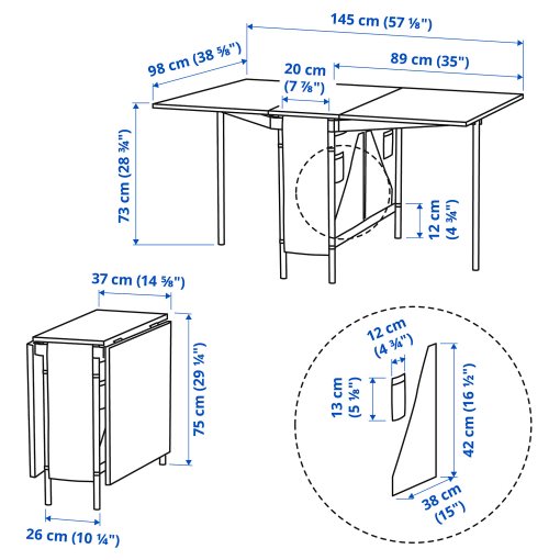 KALLHALL/TERJE, τραπέζι και 4 καρέκλες, 89x98 cm, 594.281.80