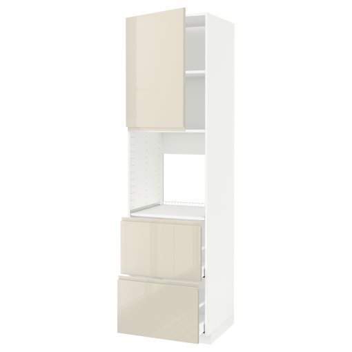 METOD, high cabinet for oven with door/2 fronts/2 high drawers, 60x60x220 cm, 594.623.53