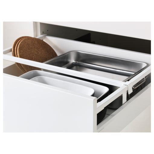 METOD, high cabinet for oven/microwave with door/2 drawers, 60x60x200 cm, 594.663.70